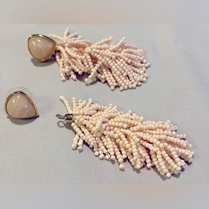 Stella and Dot pink beaded convertible earring